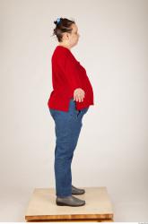 Whole Body Woman Animation references Casual Overweight Studio photo references